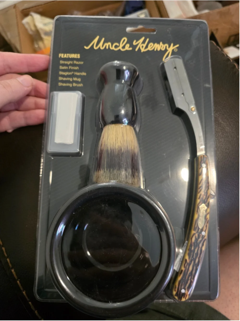 New Uncle Henry Shaving Set 4 in 1